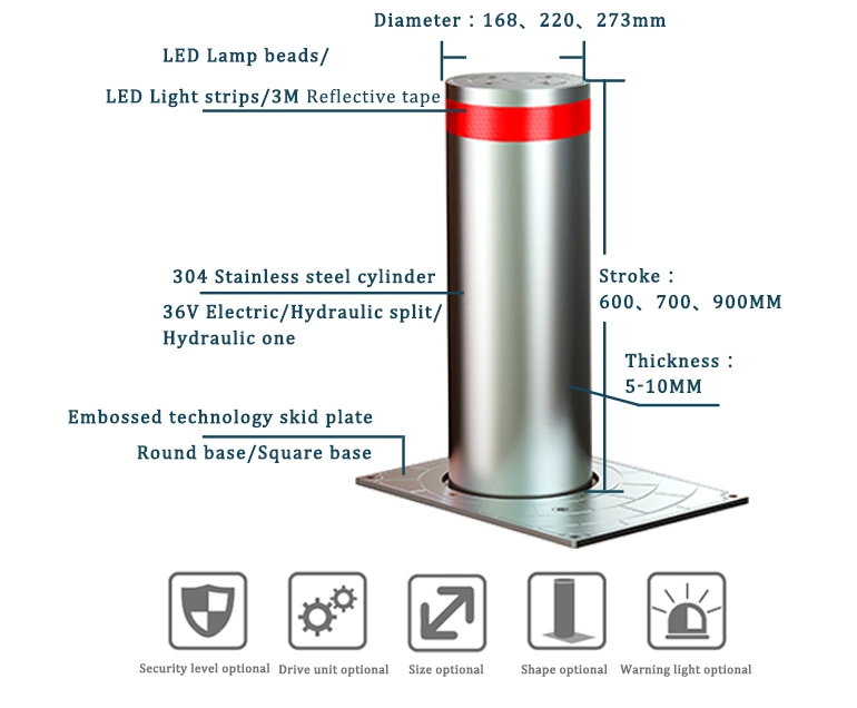 Best Quality Stainless Steel Remote Control Vehicle Car Stop Barrier Automatic Bollards